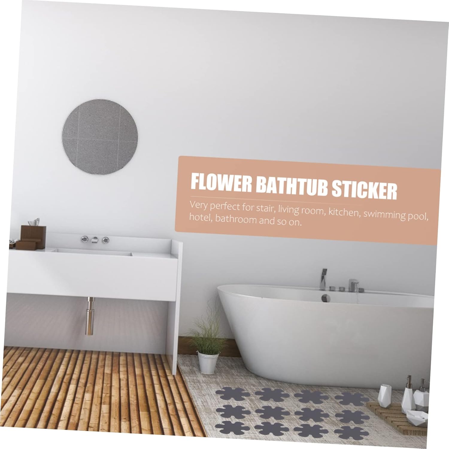 20pcs Non-Flower Bathtub Stickers Safety Decals for Bathrooms Pools and Stairs