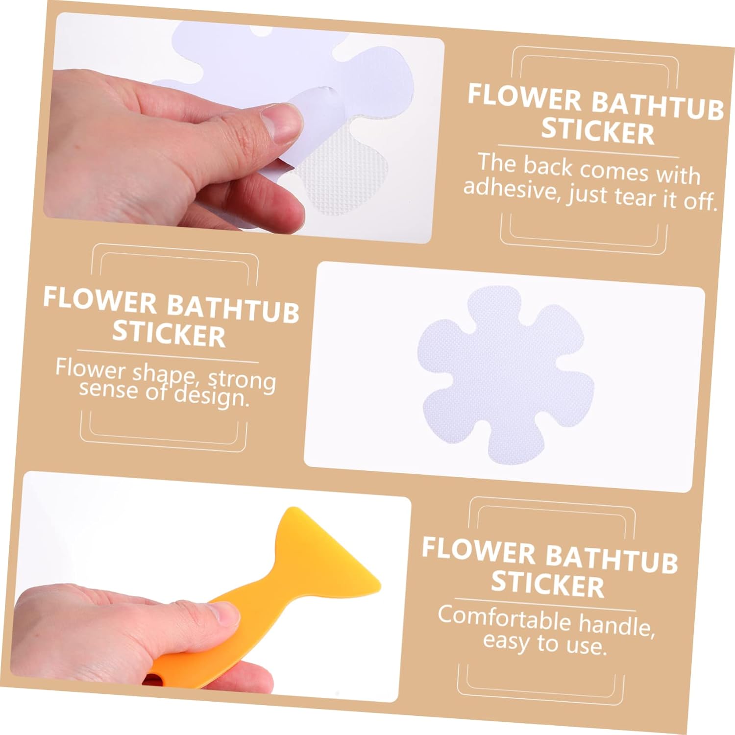 Flower Bathtub Sticker Set 20pcs Anti Skid Stickers for Bathroom