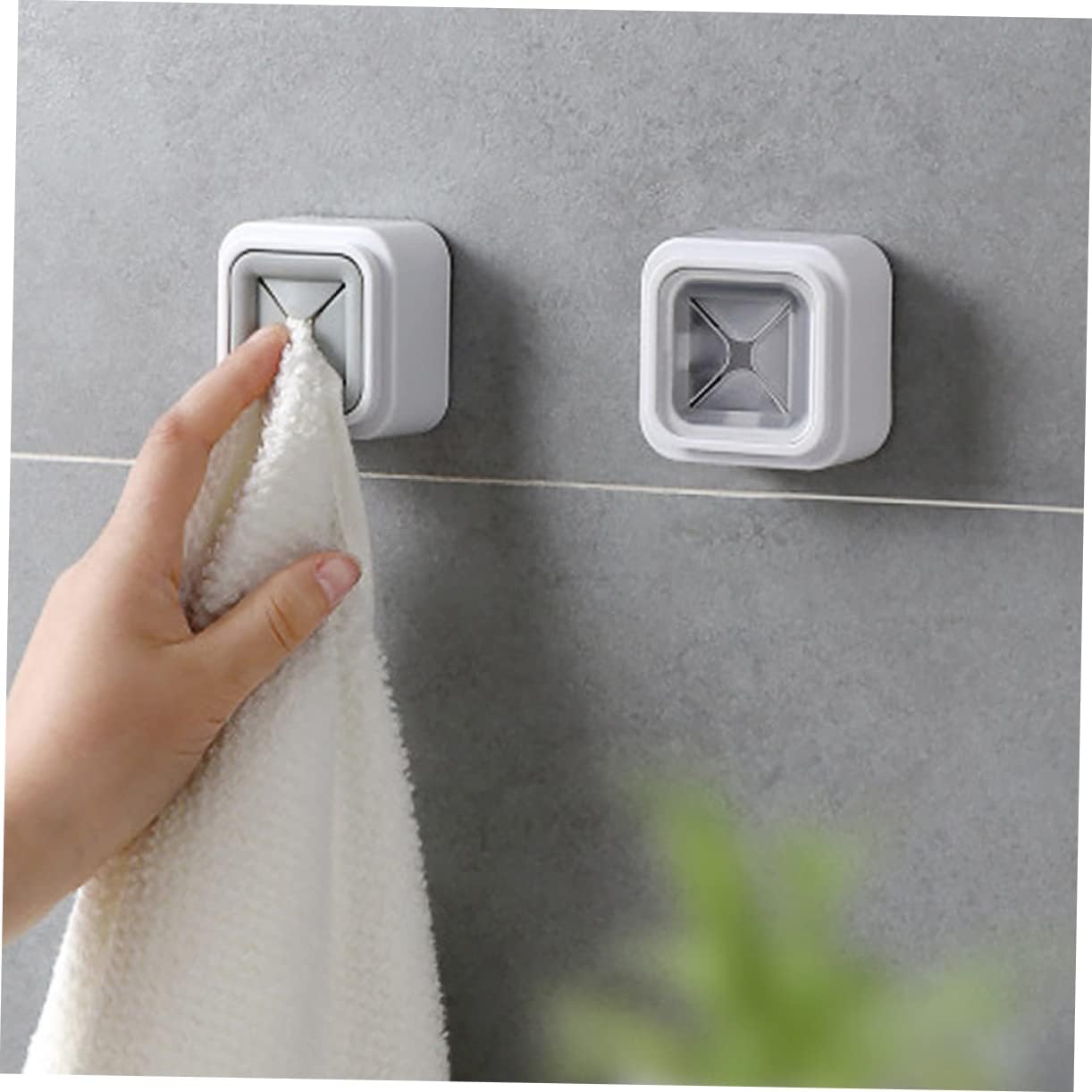 HEALLILY 4Pcs Space-Saving Towel Holder for Bathroom and Kitchen