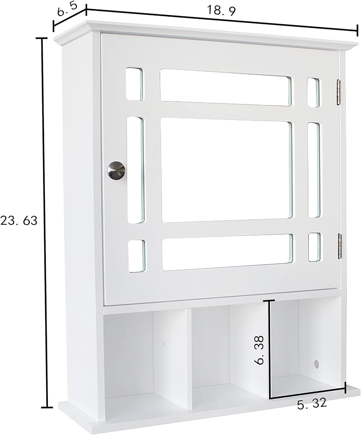 AOCOROE Medicine Cabinet with Mirror and 3 Storage Compartments