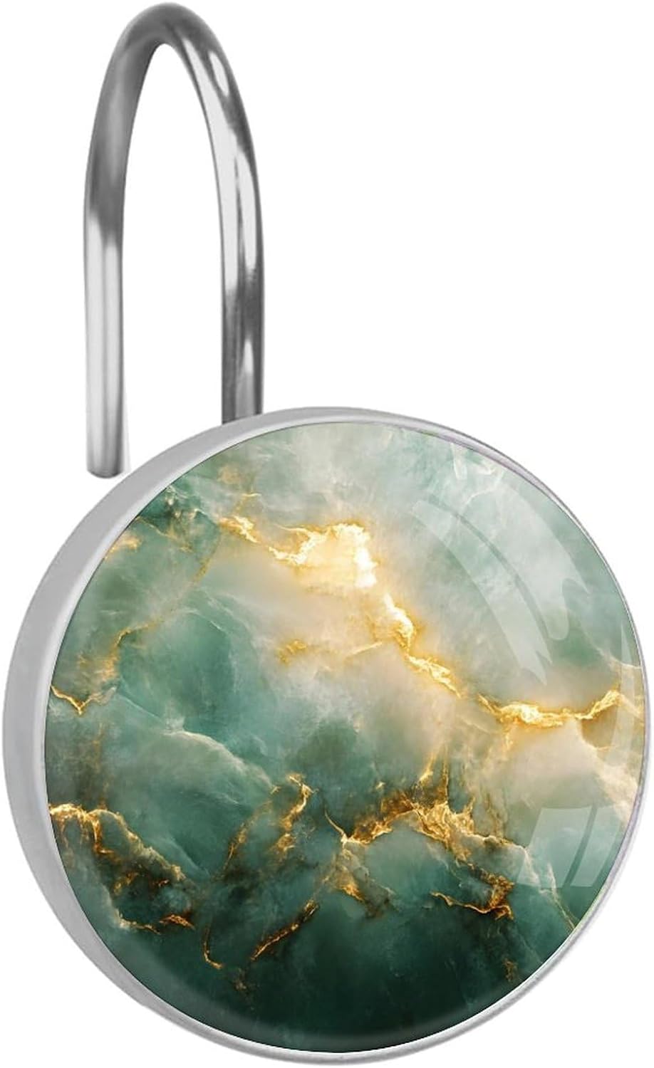 XAVOY 12-Piece Marble Texture Stainless Steel Shower Curtain Hangers