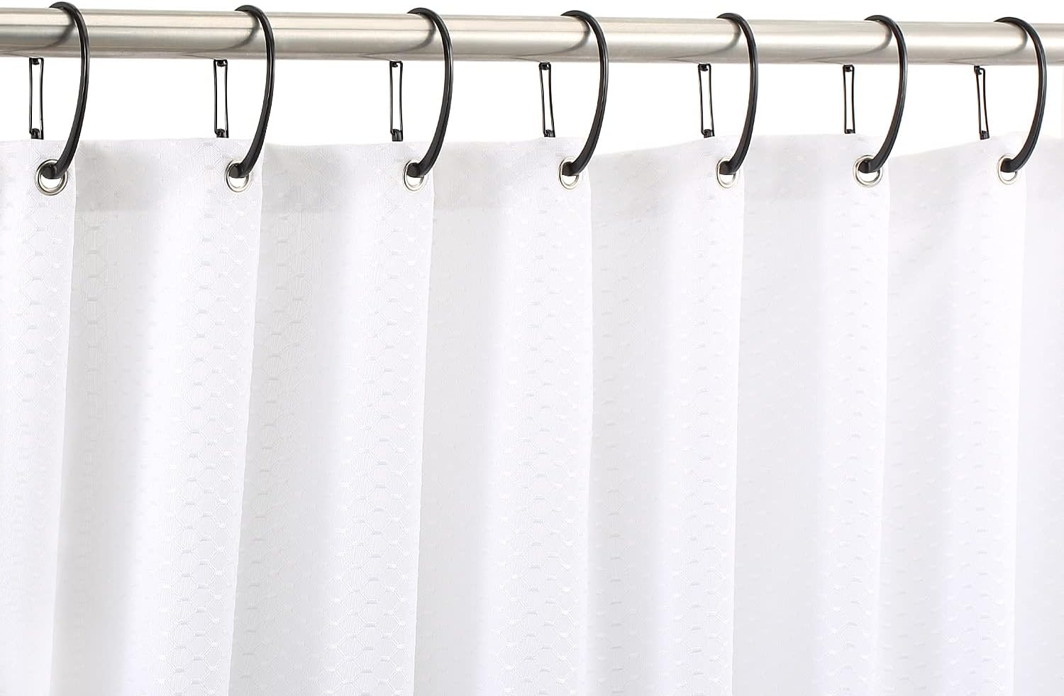 ZESLMG Black D-Shaped Shower Curtain Hooks Set of 12