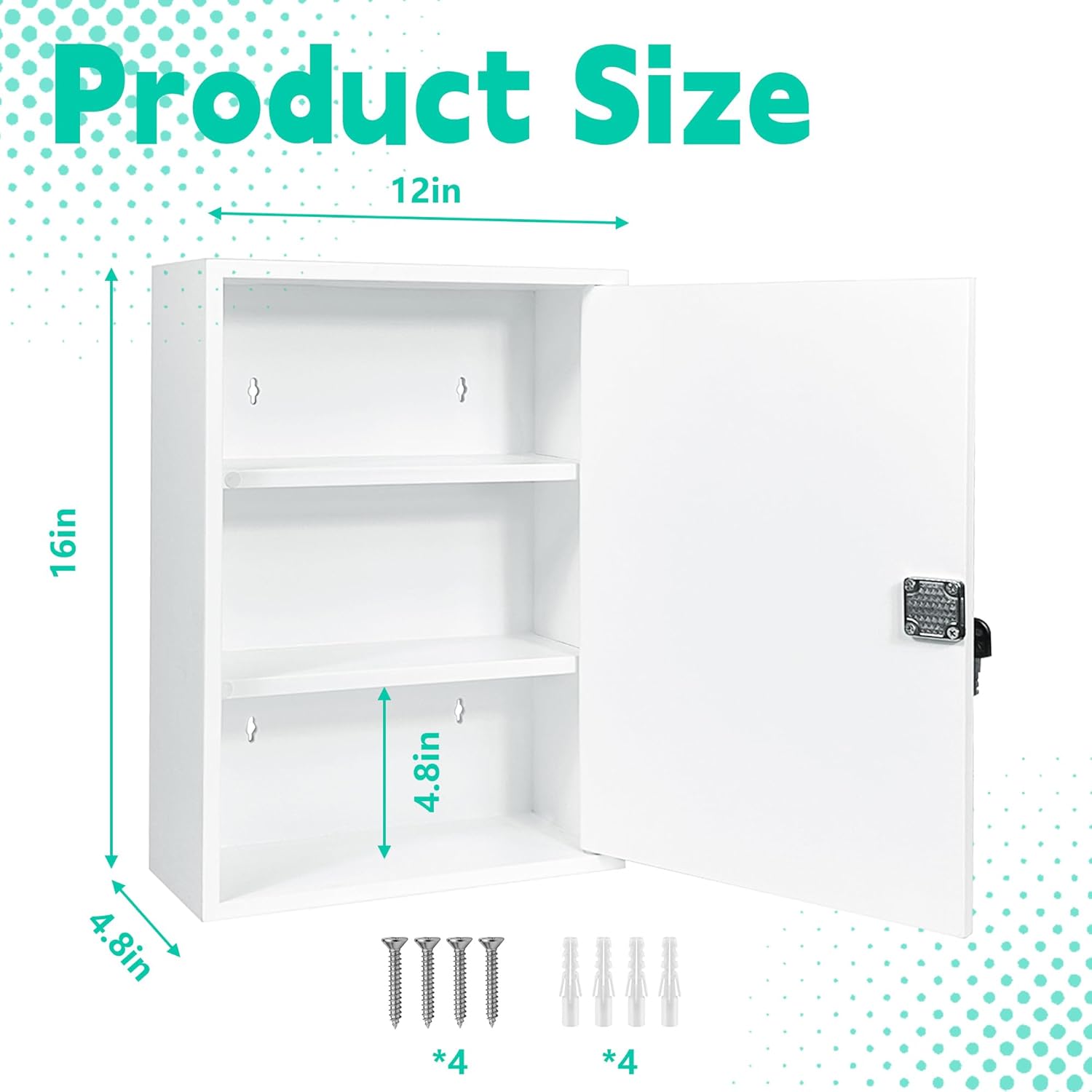 Royxen - Secure Setup Lock Medicine Cabinet for Easy Organization