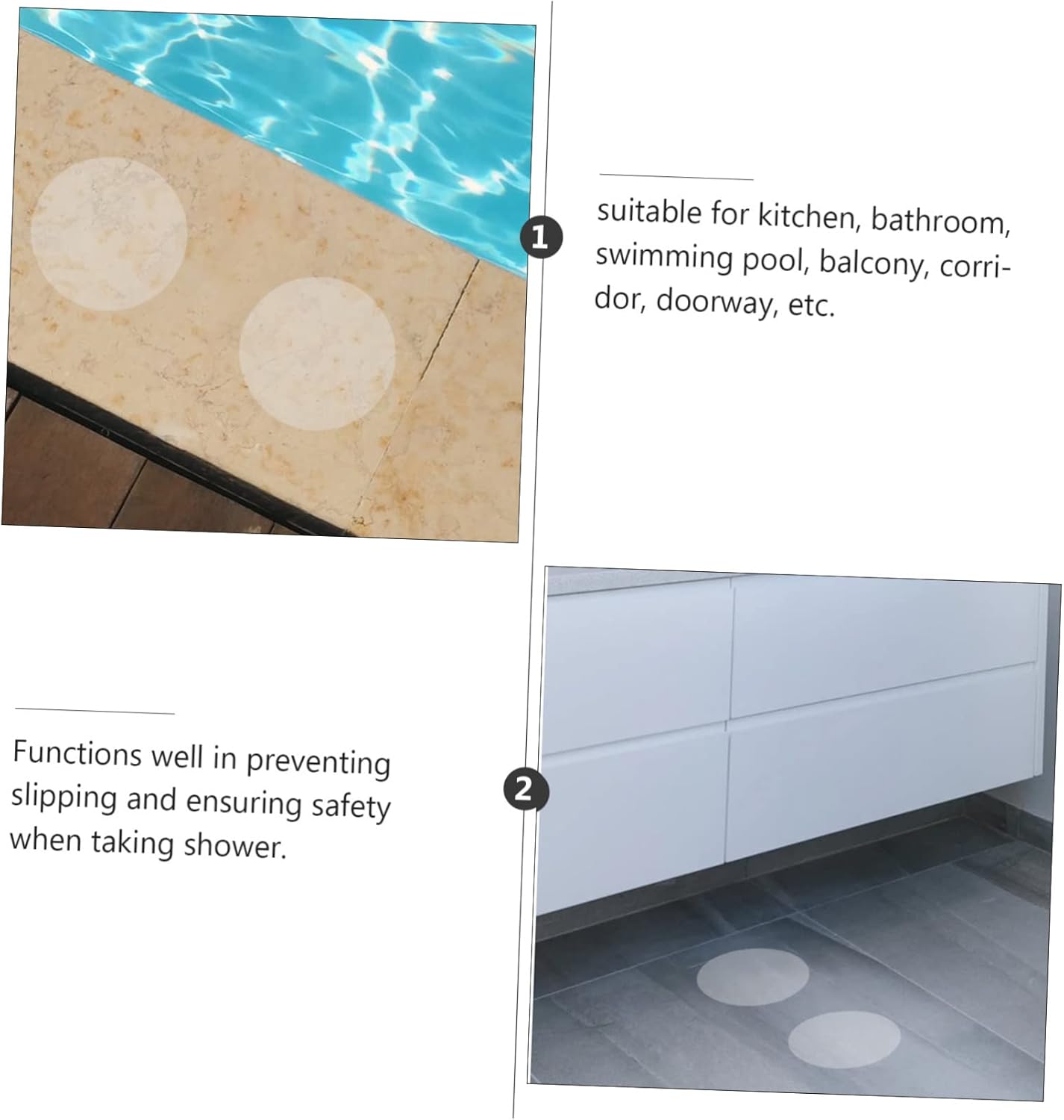 Happyyami Non-Slip Bathroom Floor Sticker Set