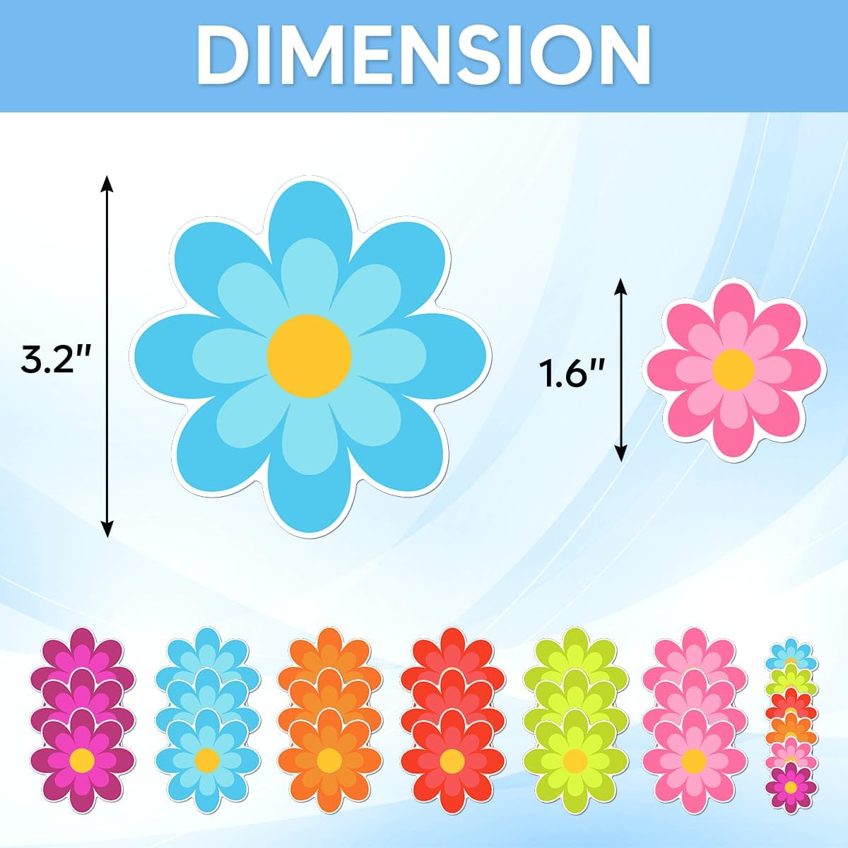24 Pcs Funny Floral Non-Slip Bathtub Stickers