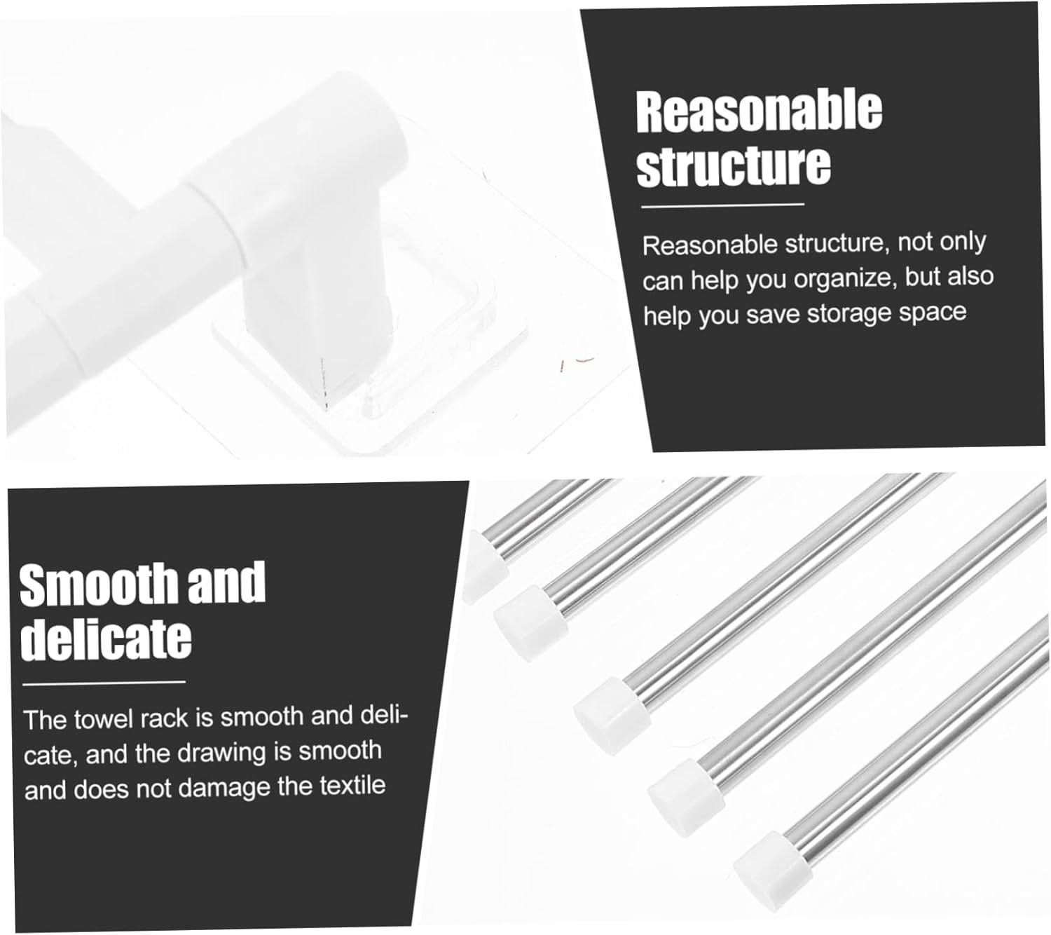 1Set Stainless Steel Wall Mounted Towel Rack