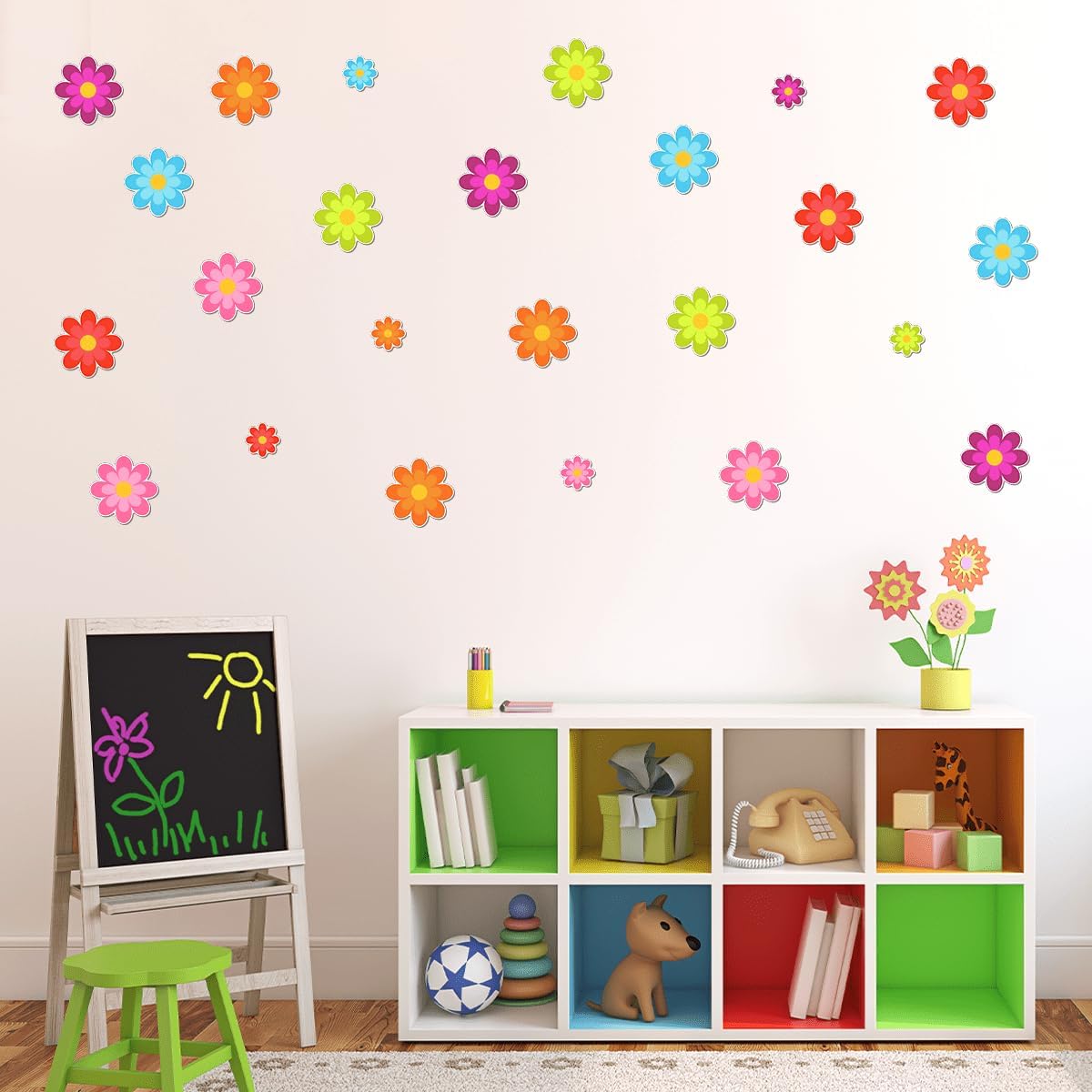 24 Pcs Funny Floral Non-Slip Bathtub Stickers