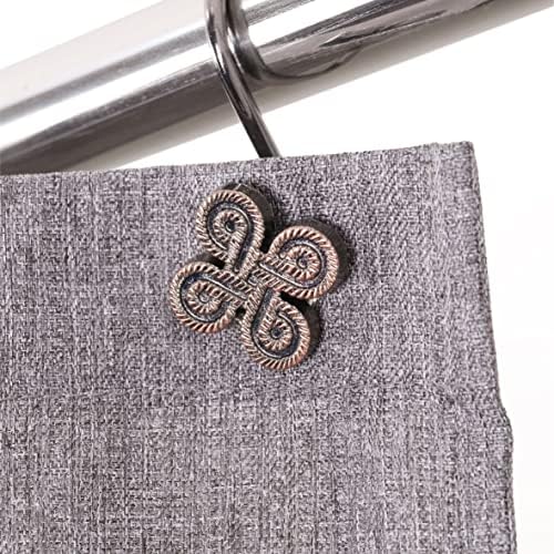 Popkozzi Bronze Decorative Shower Curtain Hooks Set of 12