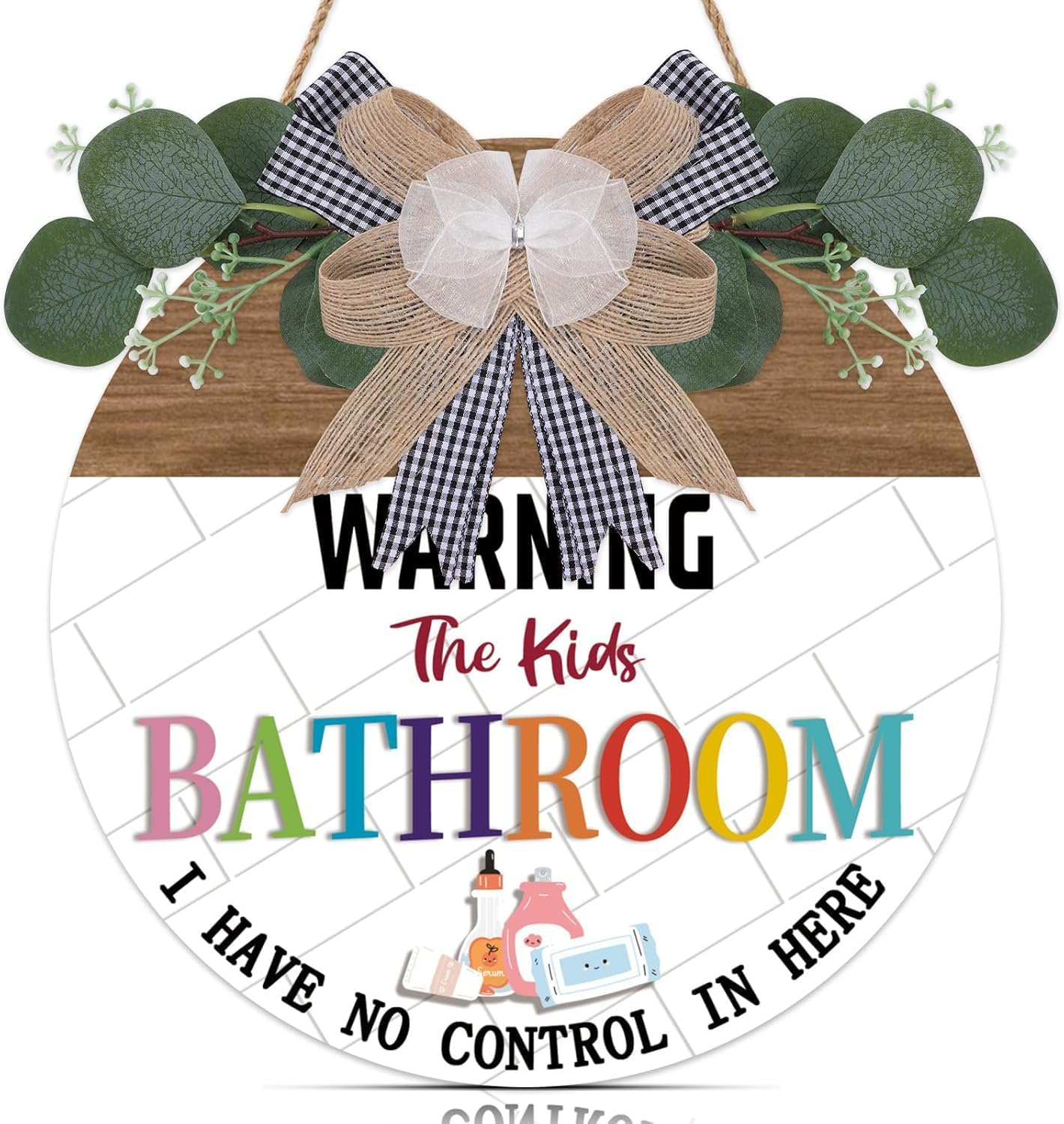 TOARTi Playful Kids Bathroom Wood Sign