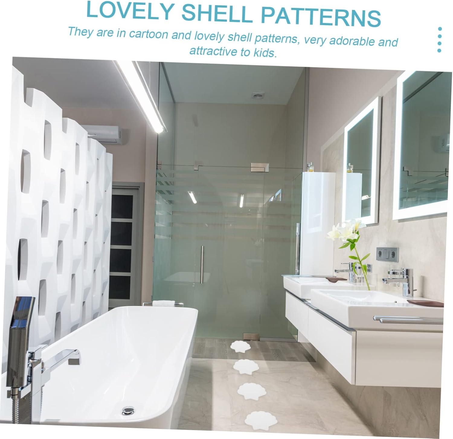 Cabilock 1 Set Shell Shape Non Skid Bathtub Decals for Safety