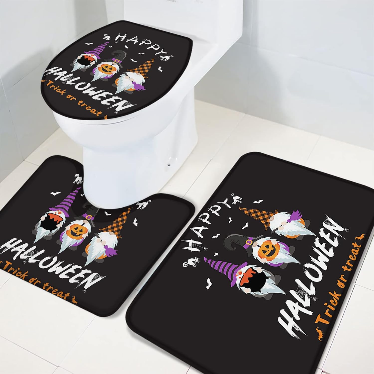 Bathroom Rugs Halloween Set 3-Piece