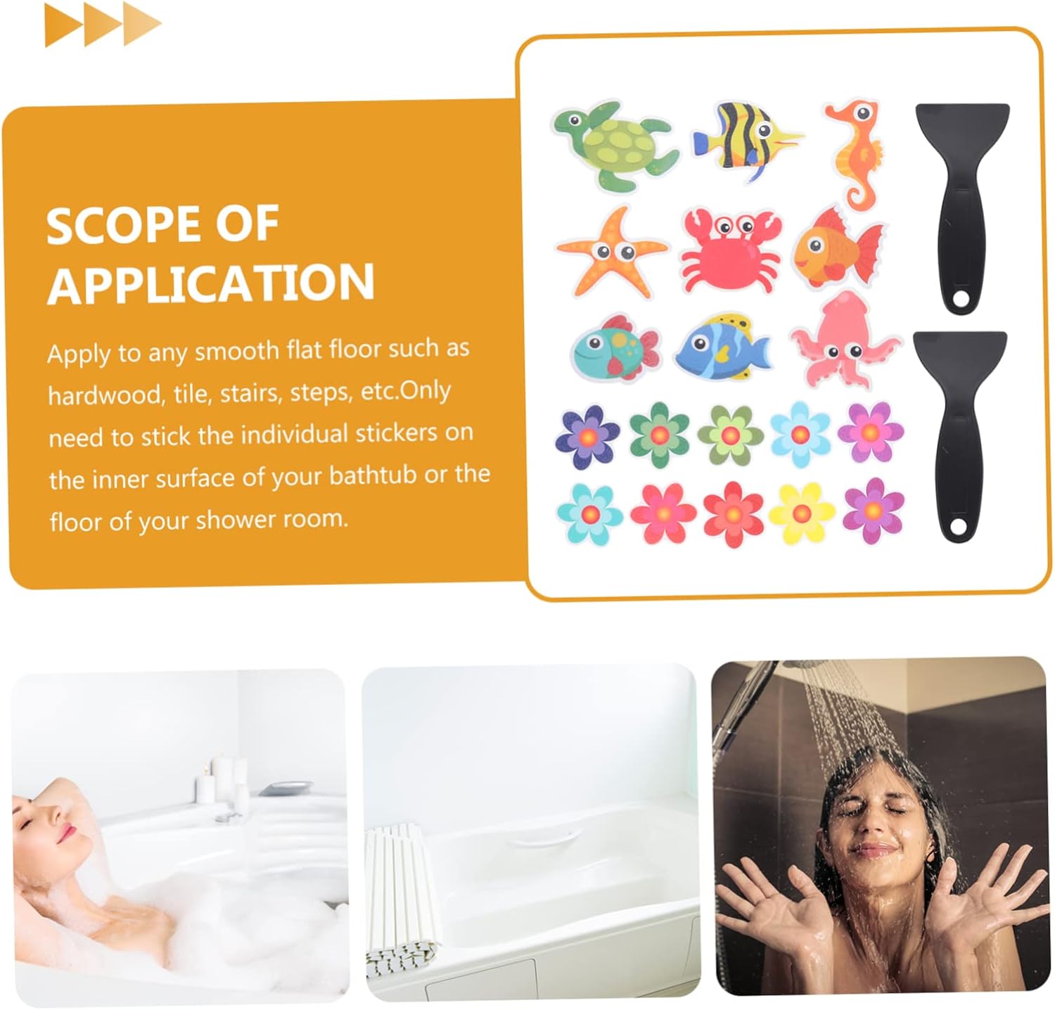 Ciieeo Peva Material Non-Slip Bathtub Shower Floor Stickers