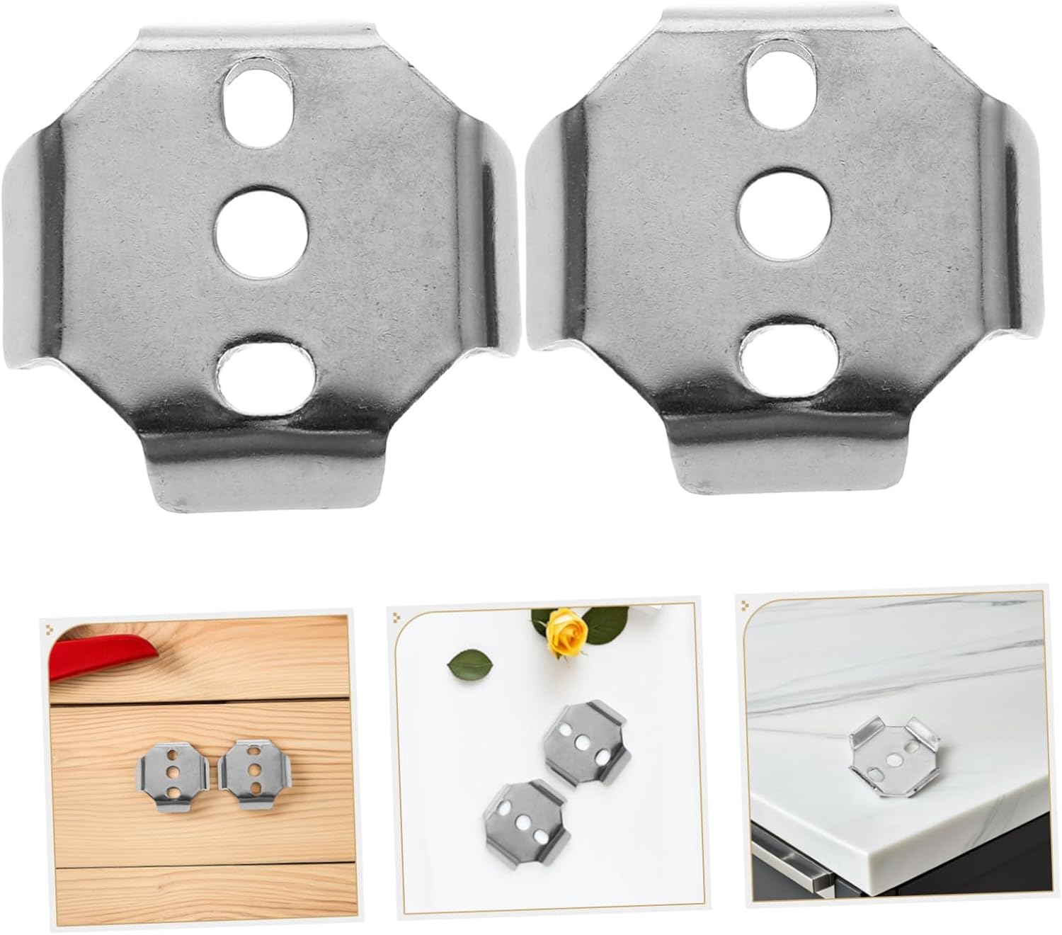 2pcs Bath Towel Rack Replacement with Base Pads and Fixing Clips