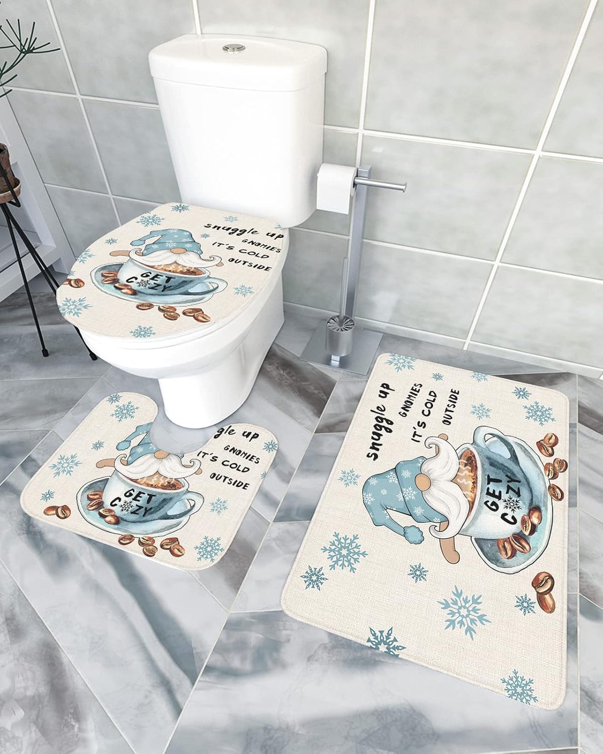 Ergonomic 3-Piece Bath Rug Set for Home Hotel Use