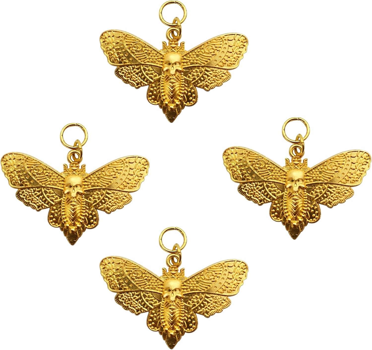 Stylish Skull Moth Decorative Shower Hooks 12pcs Gold