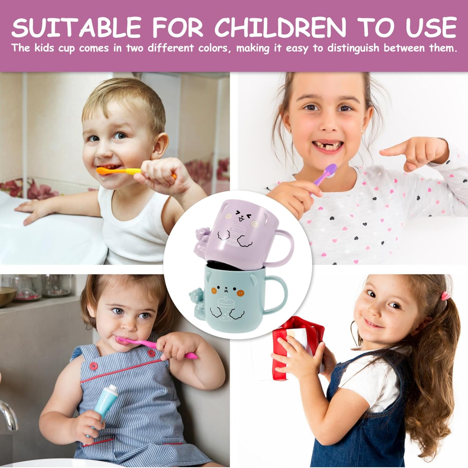 Two-Piece Kids Bathroom Cups