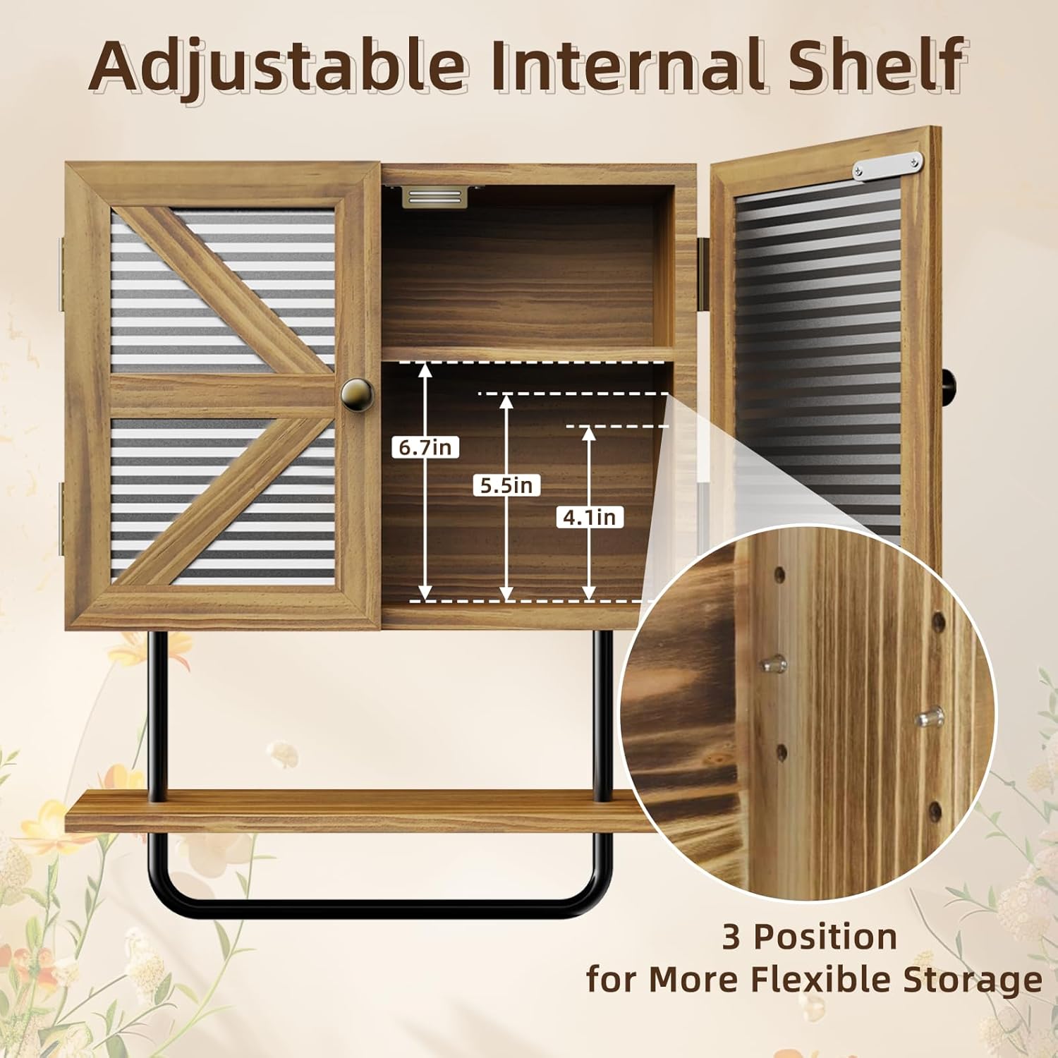 Butizone Small Bathroom Wall Cabinet