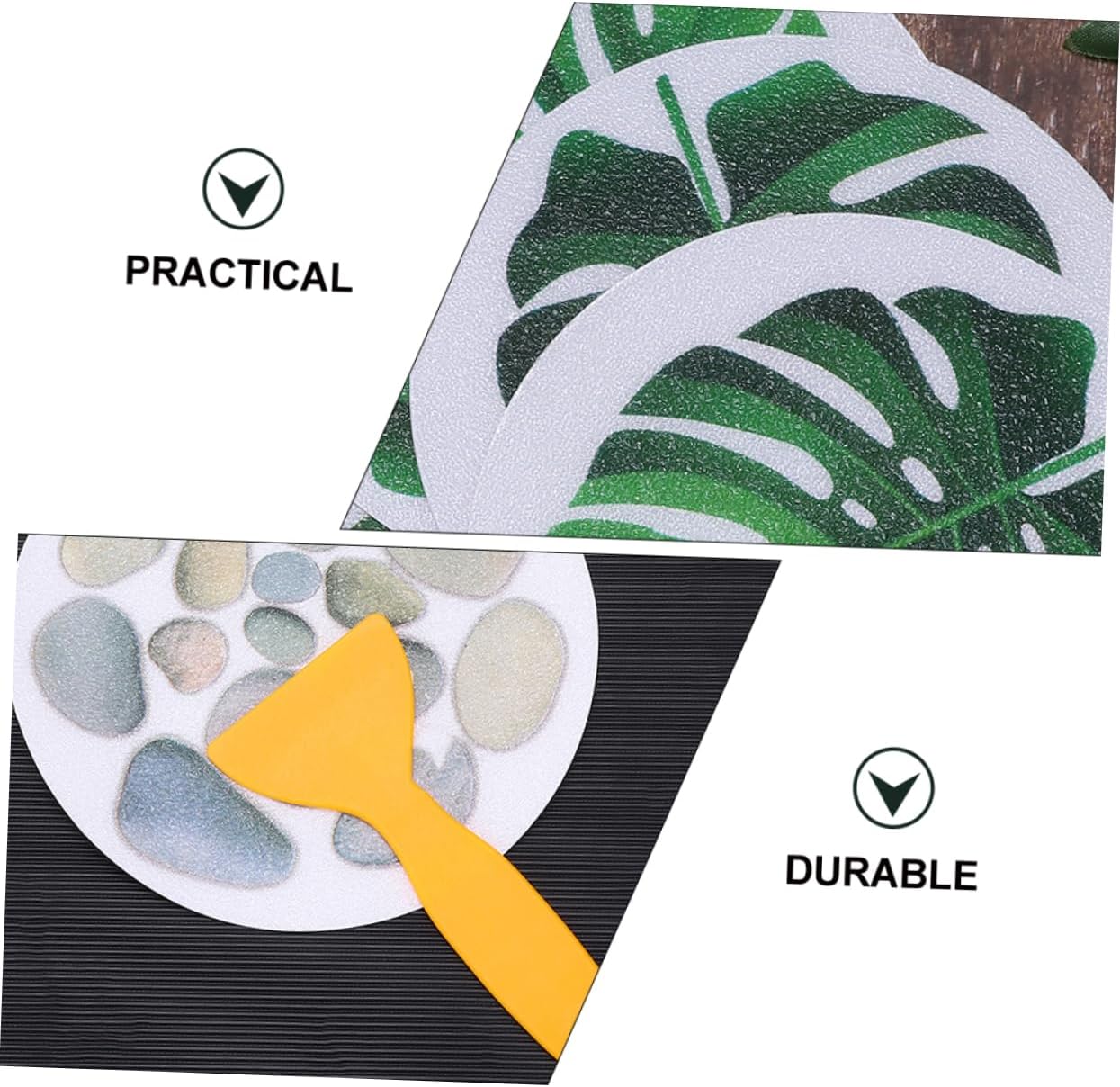 ABOOFAN Non-Slip Slip Resistant Slipping bathtub stickers with Leaves and Stones