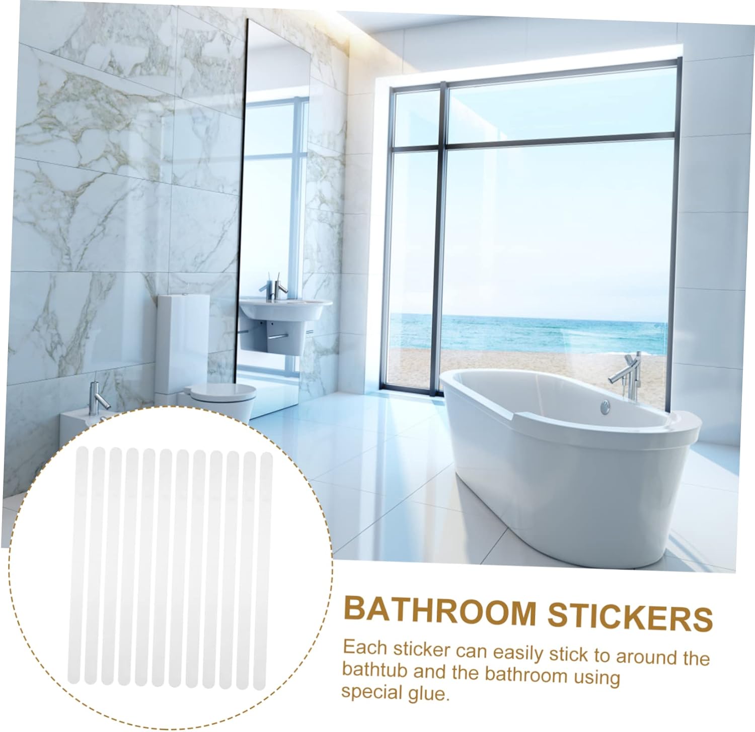 Quick Picks PAMINGONO Non-Slip Slip Stickers 12-Pack for Bathrooms