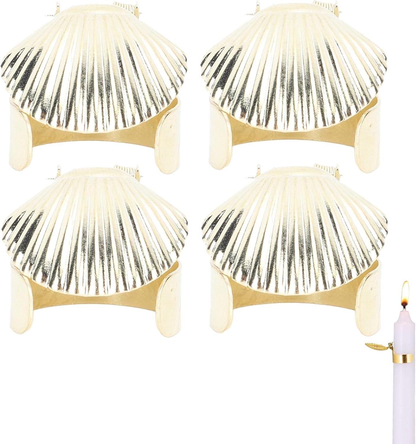 4pcs Metal Candle Snuffer with Gold Finish