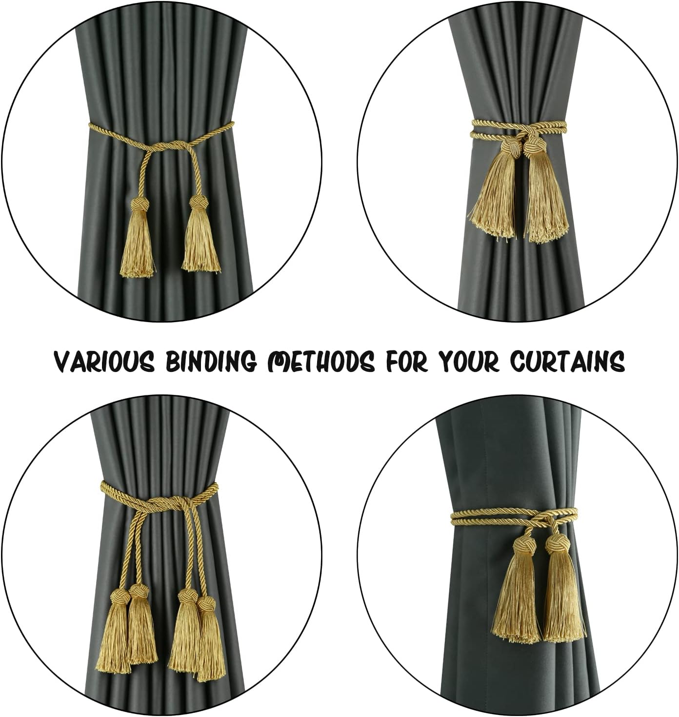 BEL AVENIR 2-Piece Curtain Holds Backs