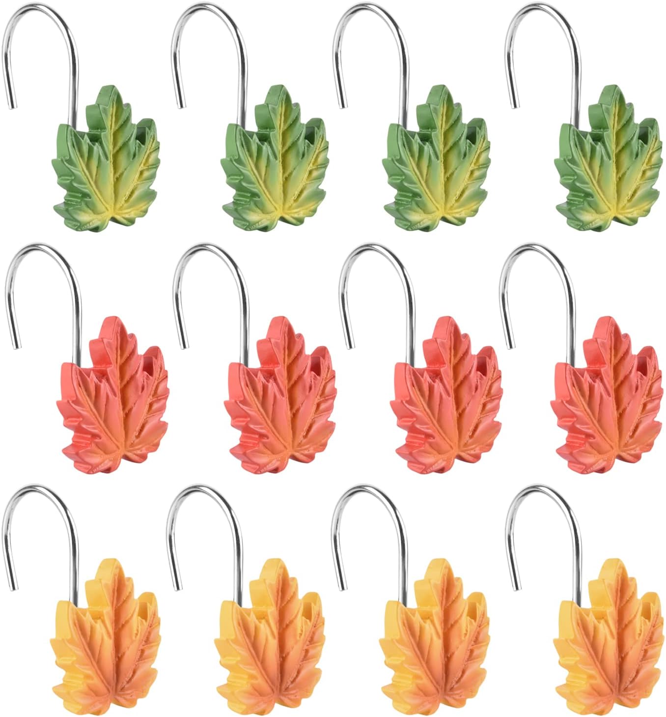 Maple Leaf Shower Curtain Hooks 12 Piece Set