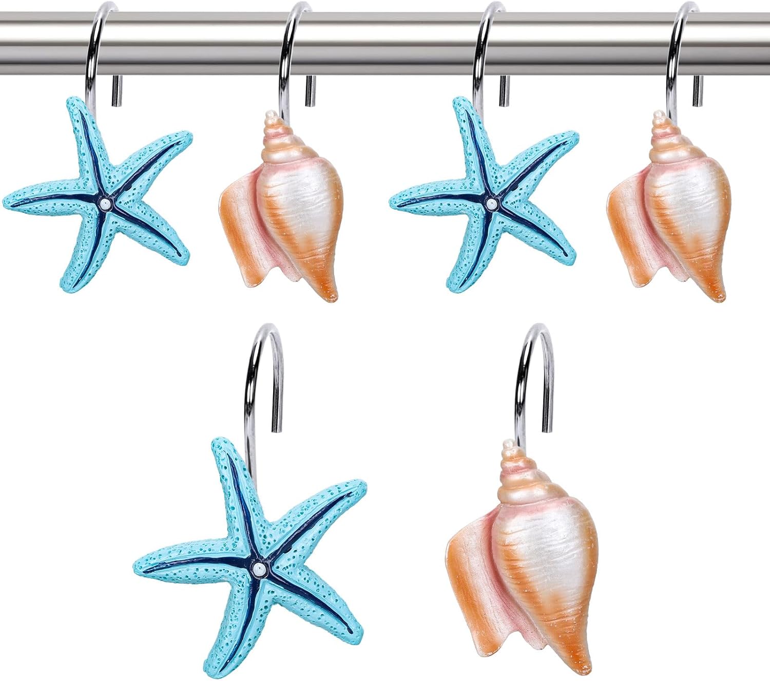 Whaline Decorative Summer Shower Curtain Hook Set