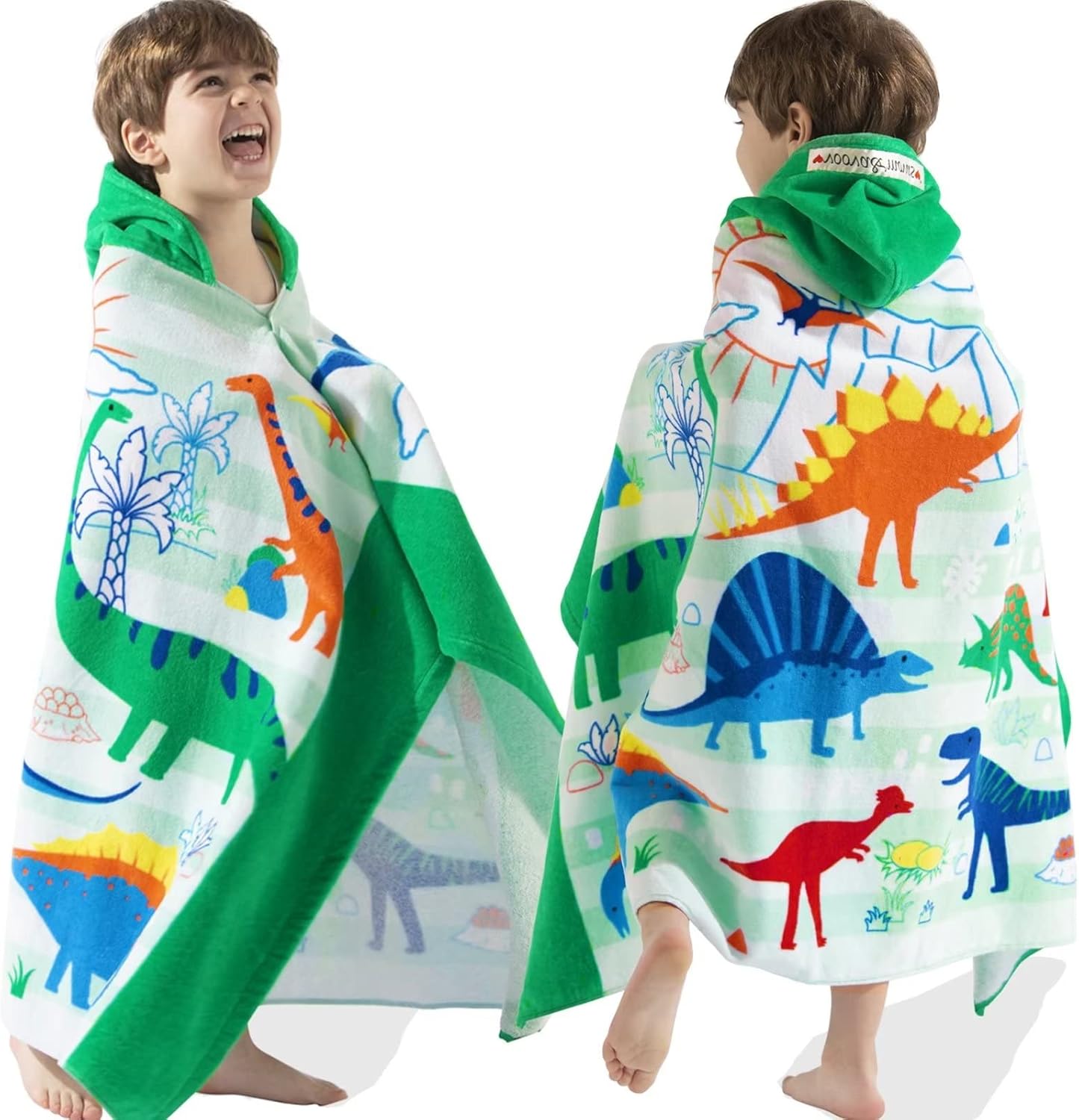 Rainbow Dino Bath Towel