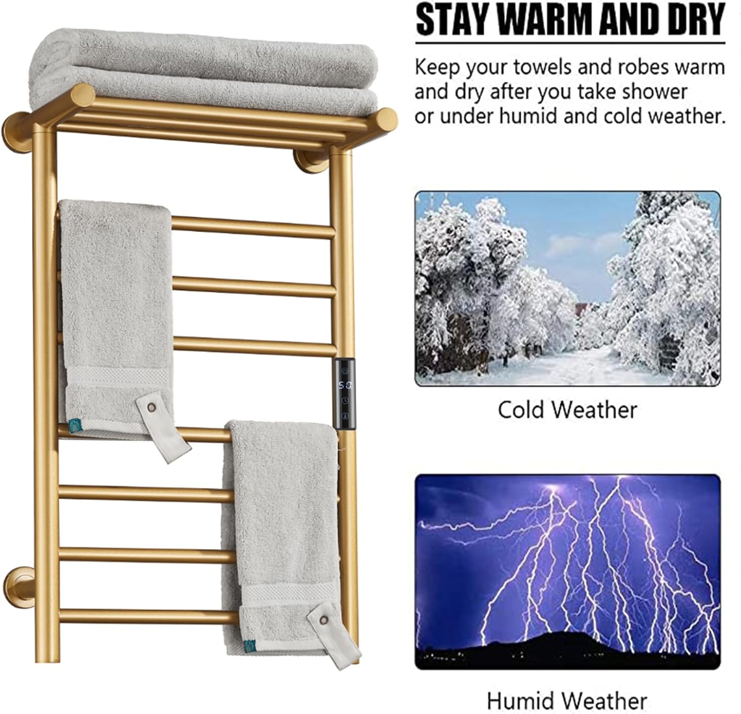 Perfect Towel Warmer Rack 70W Stainless Steel