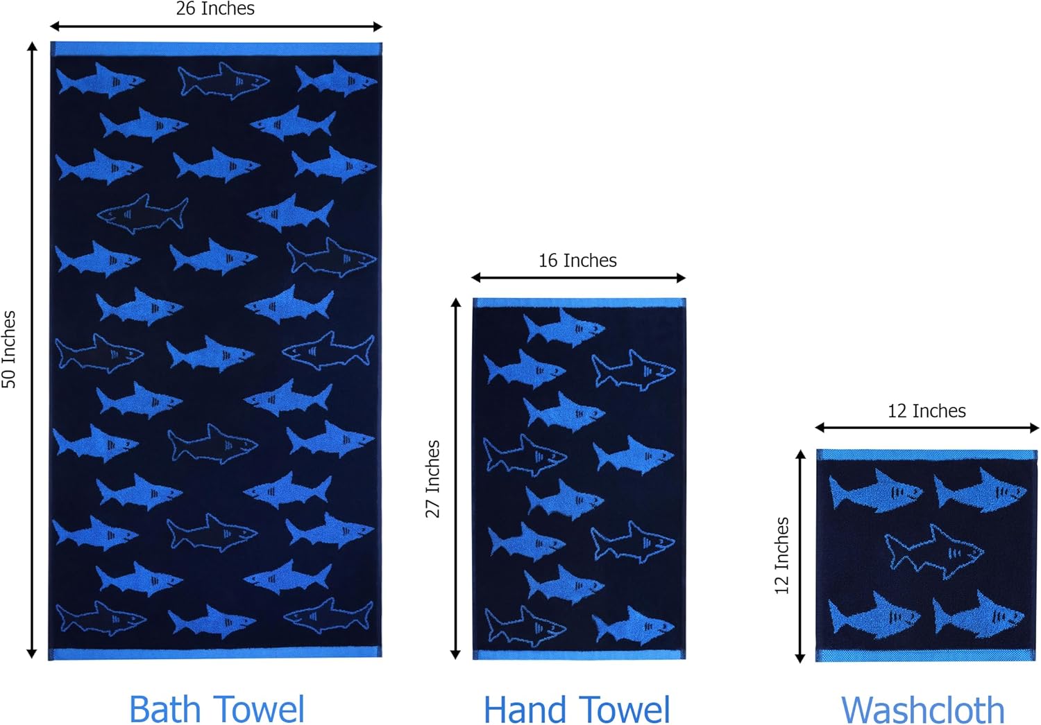 6-Piece bath towel set for kids