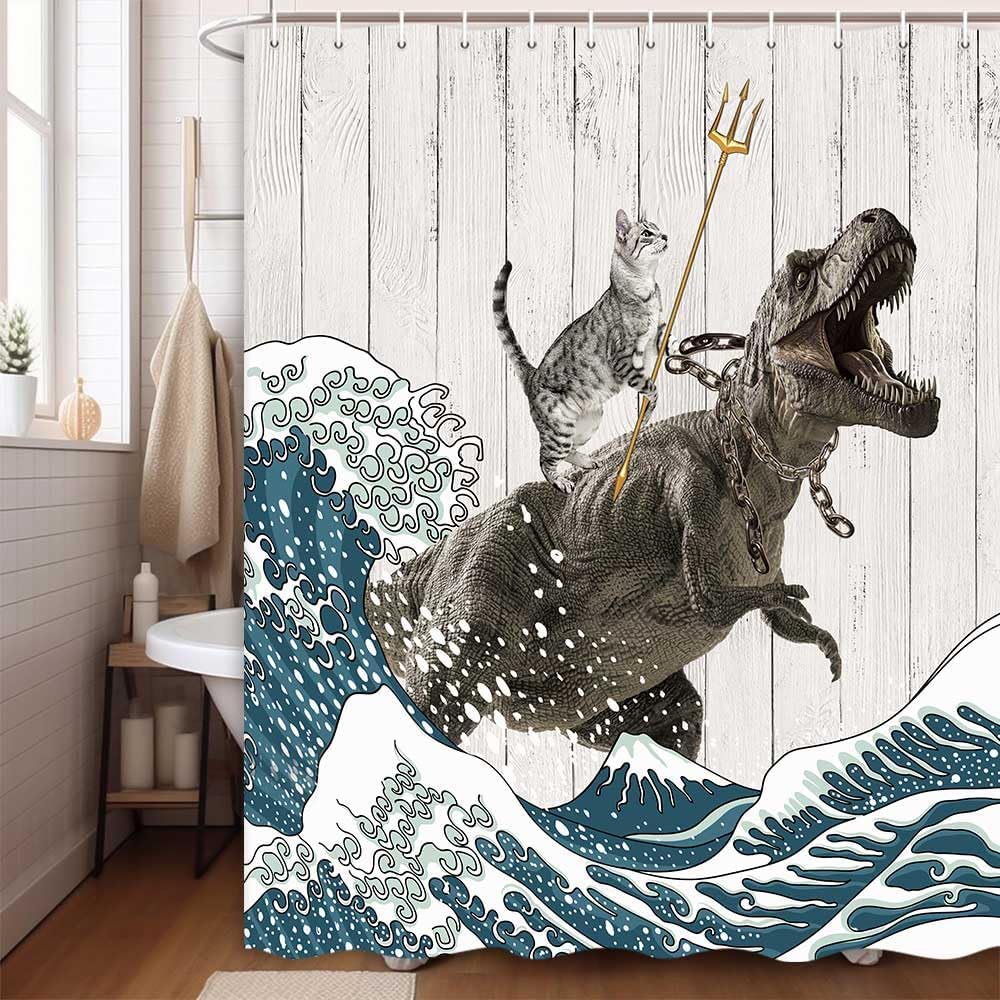 Boziqr Playful Cat Shower Curtain