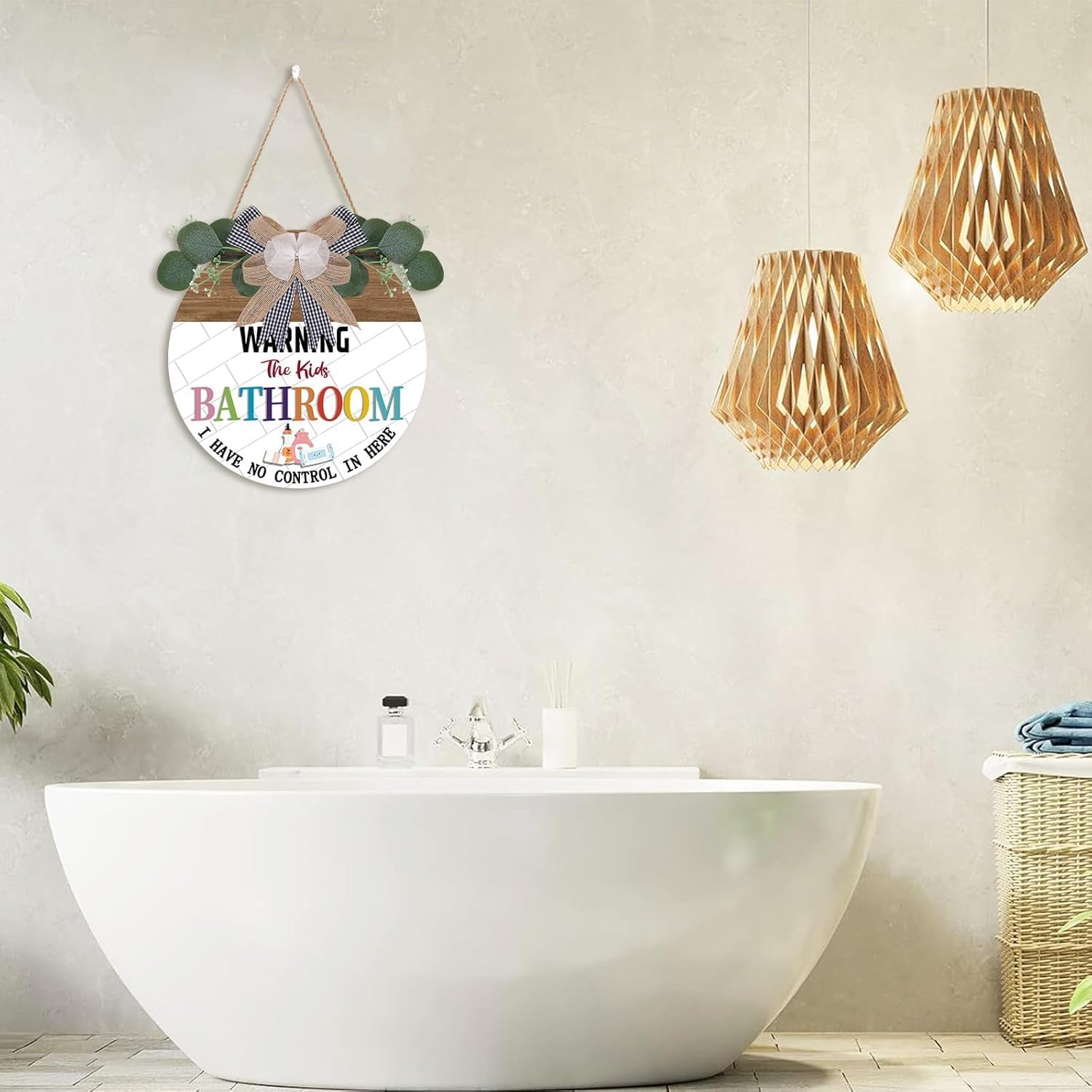 TOARTi Playful Kids Bathroom Wood Sign