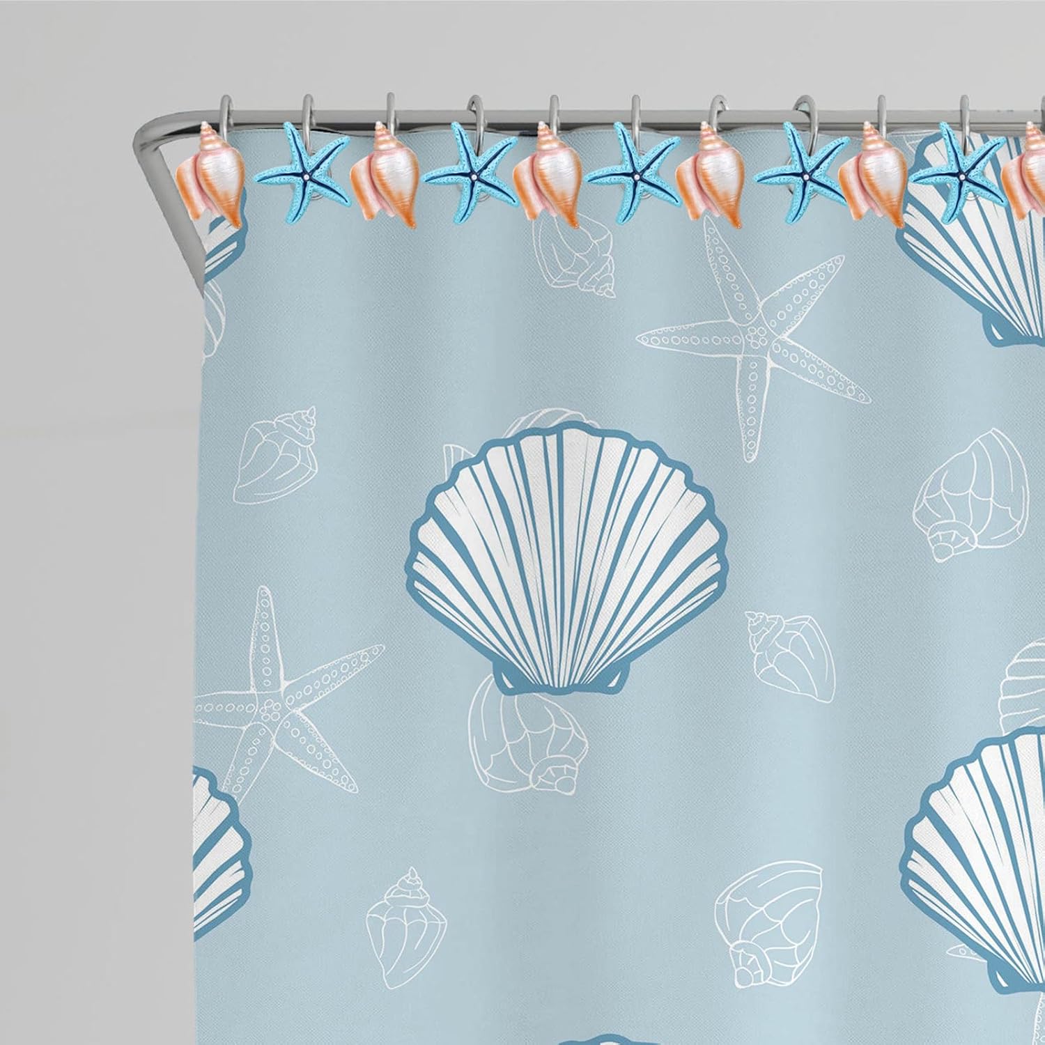 Whaline Decorative Summer Shower Curtain Hook Set