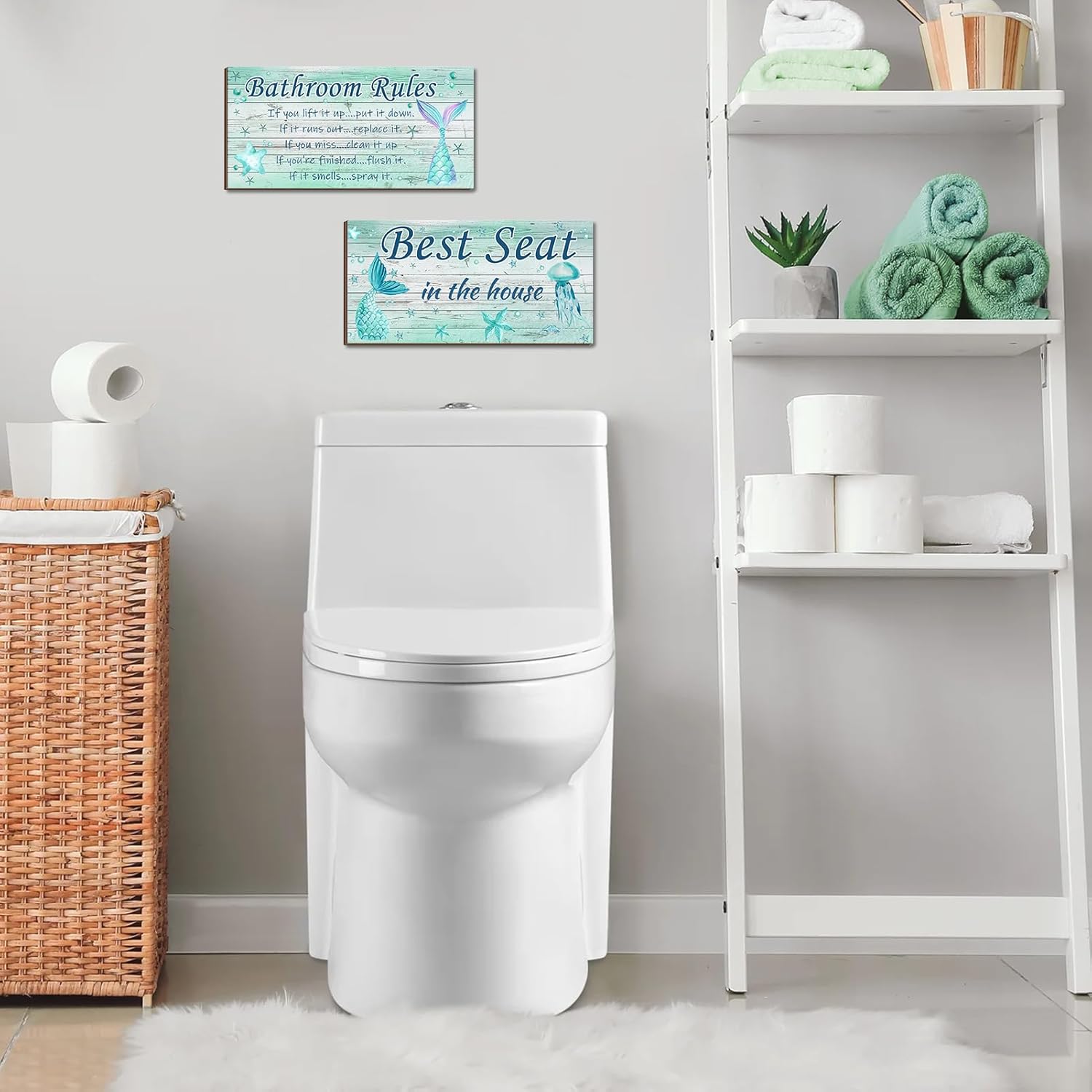 Bath Time Moments Mermaid Tail Bathroom Wall Decor