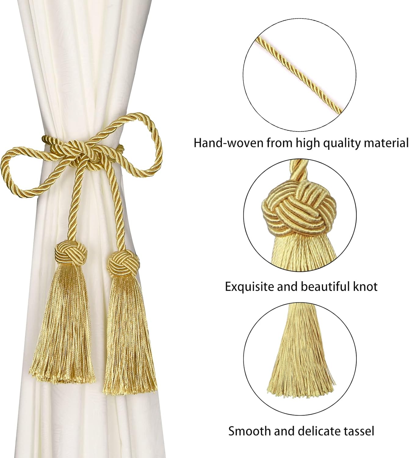 BEL AVENIR 2-Piece Curtain Holds Backs