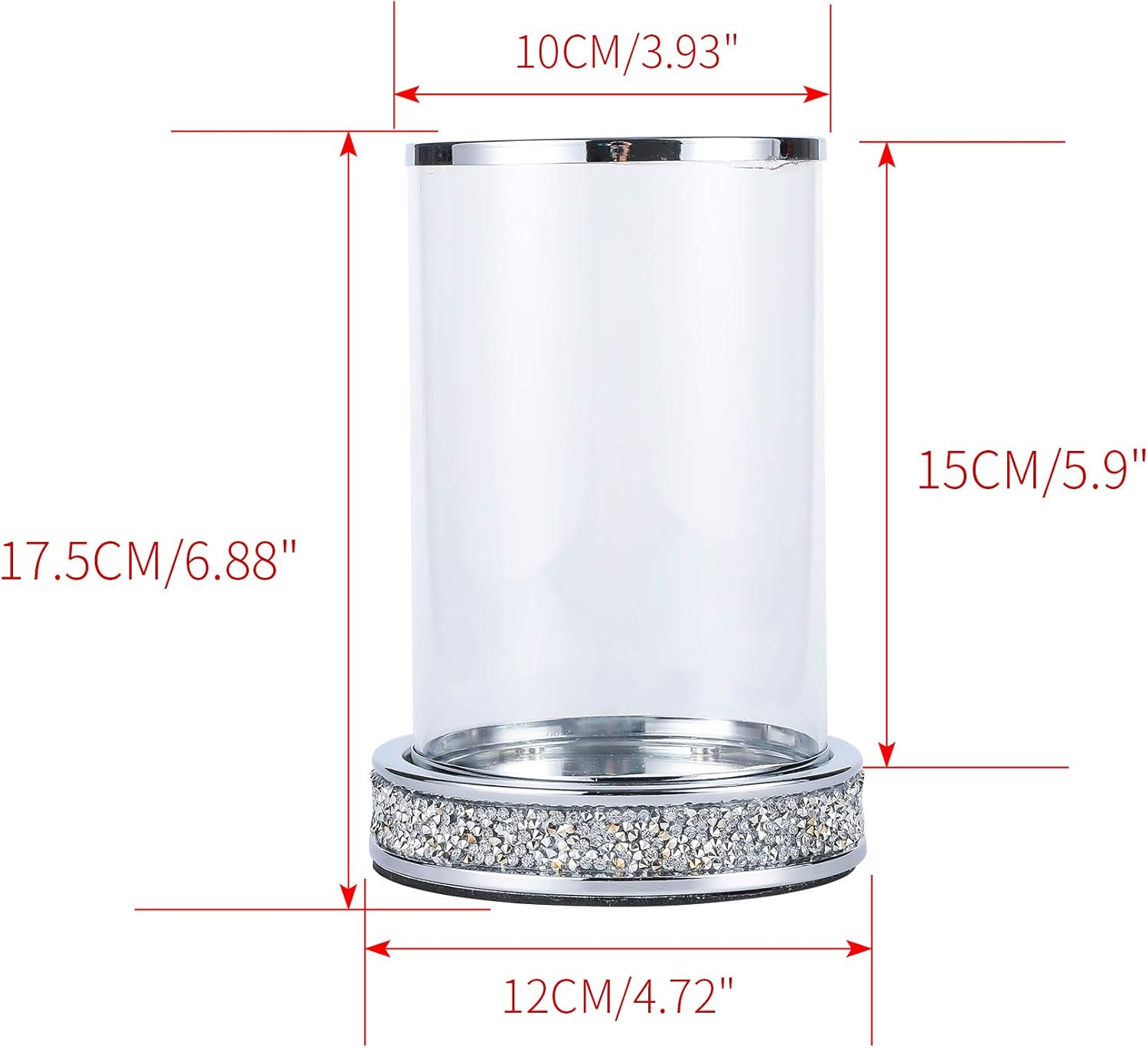 Silver Pillar Candle Holder Set of 2 Silver