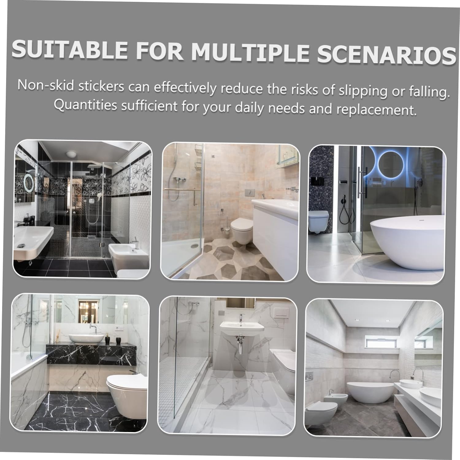 Premium Non-Slip Bathroom Stickers for Bathtubs More