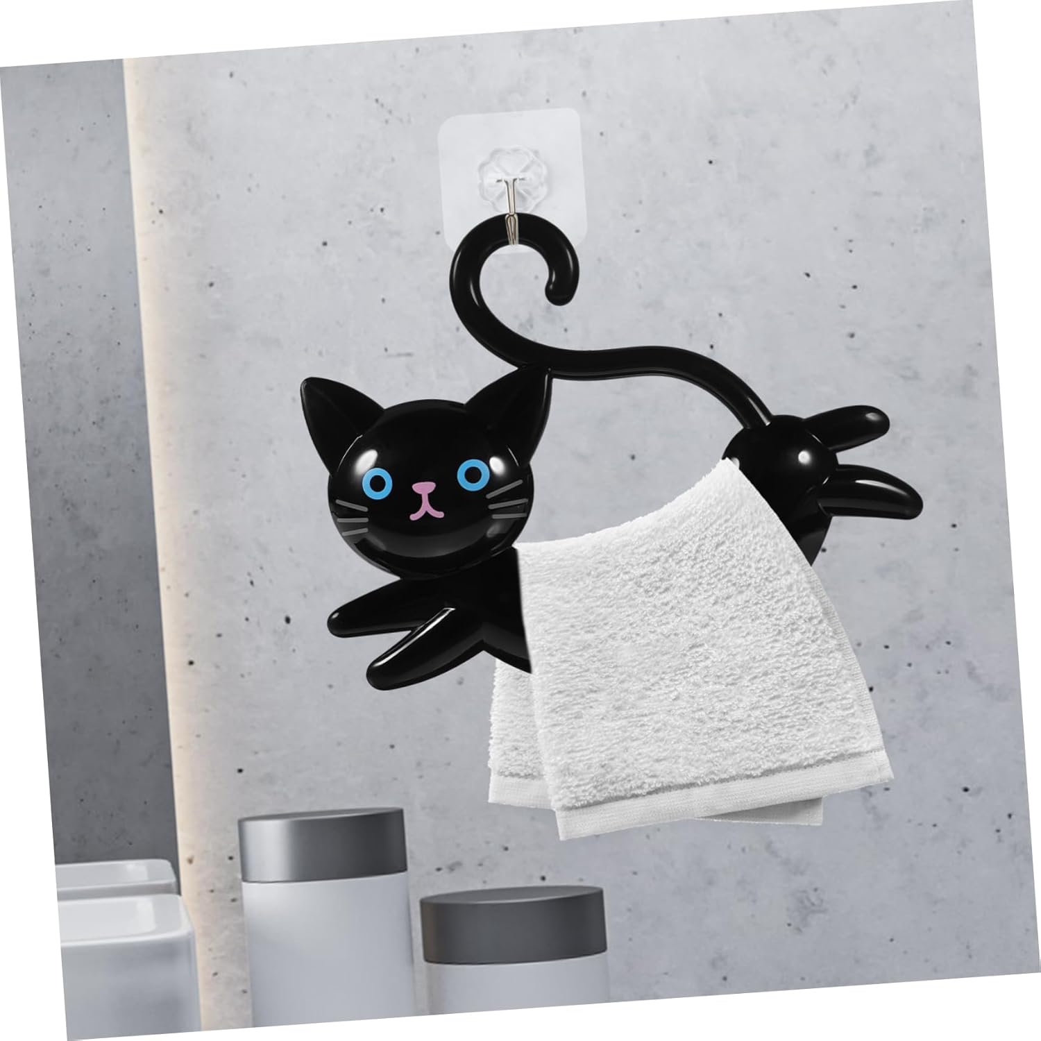 Adorable Cat Suction Cup Towel Rack