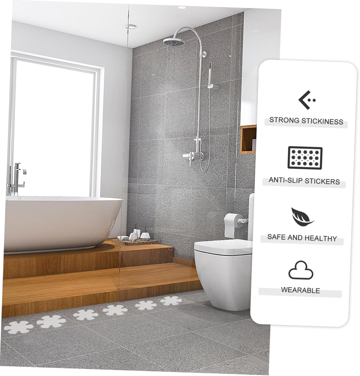 20 piece non-slip shower stickers