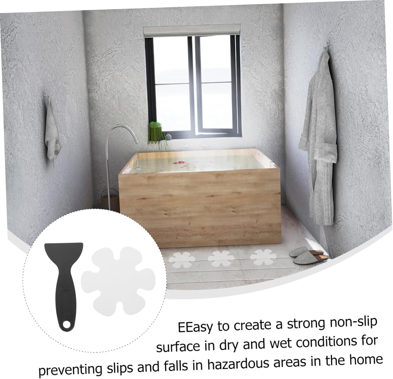 PRETYZOOM Tub Slip Grip Stickers Flower Shape Non-Slip Bathtub Floor Stickers