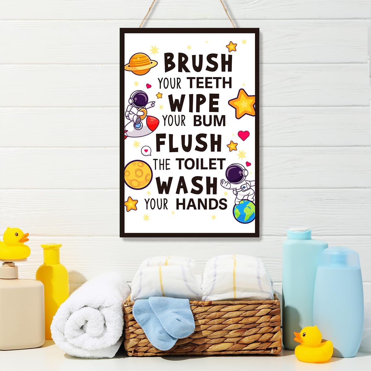 Kids Bathroom Funny Wall Art