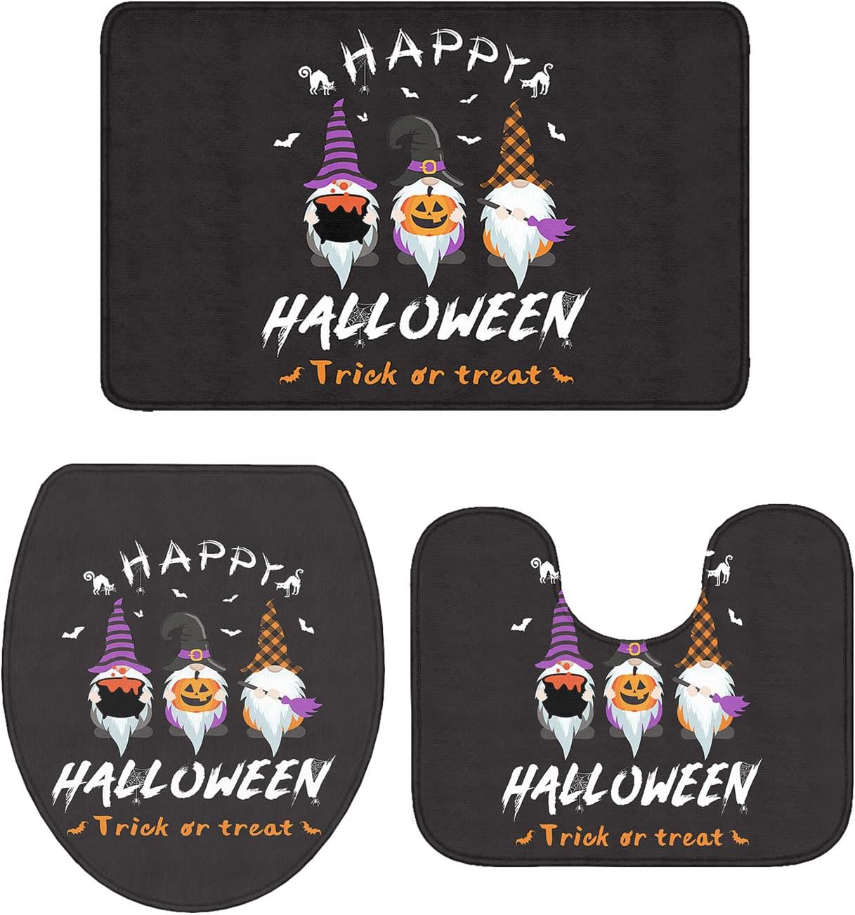 Bathroom Rugs Halloween Set 3-Piece