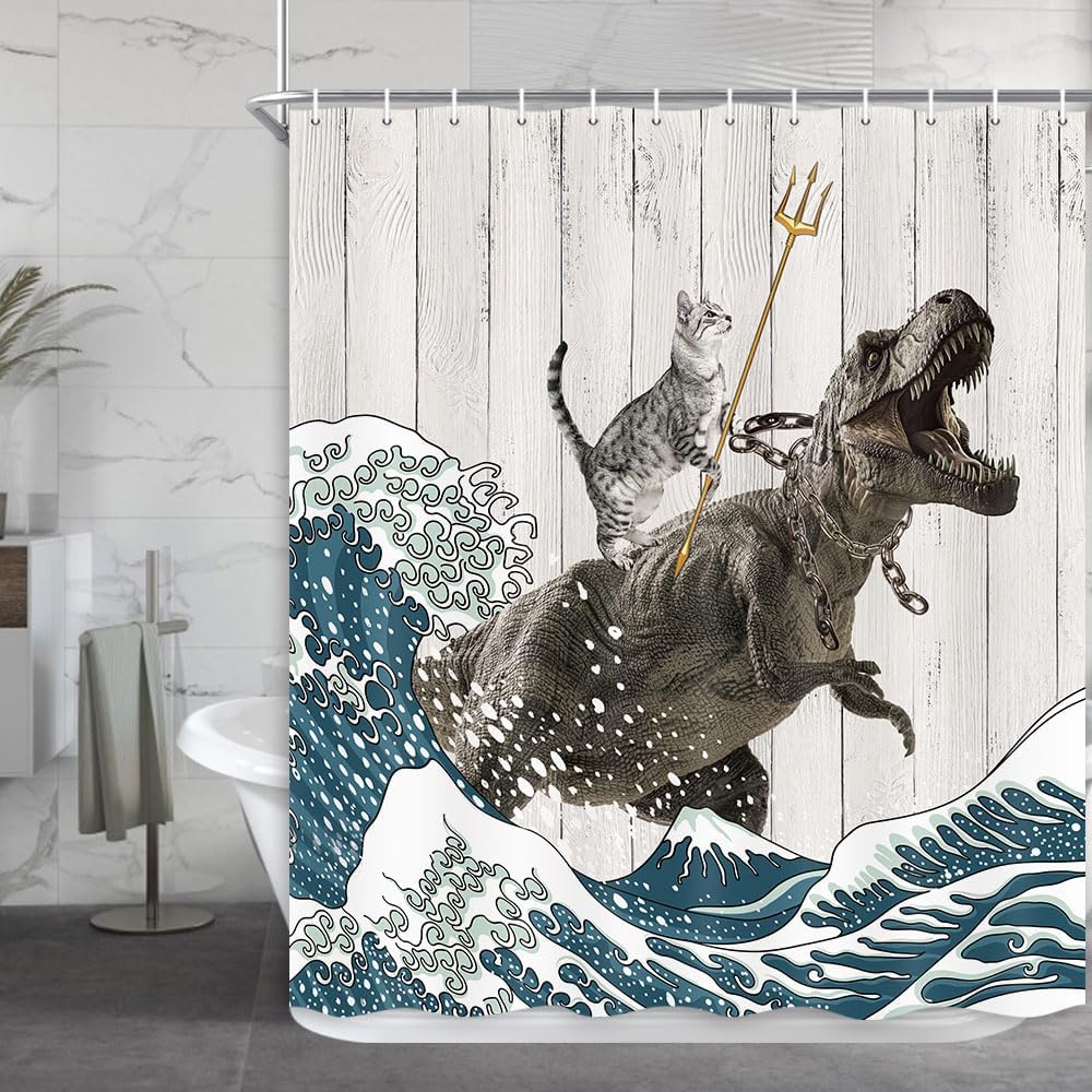 Boziqr Playful Cat Shower Curtain