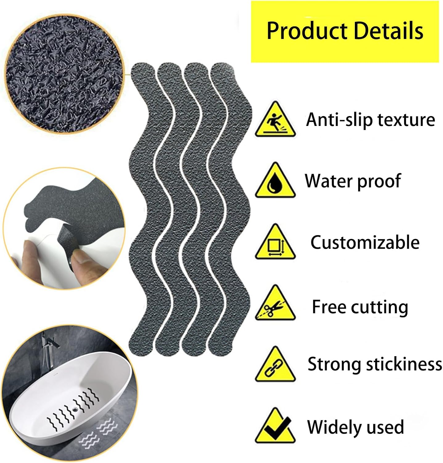 Non-Slip bathtub stickers for safe family use