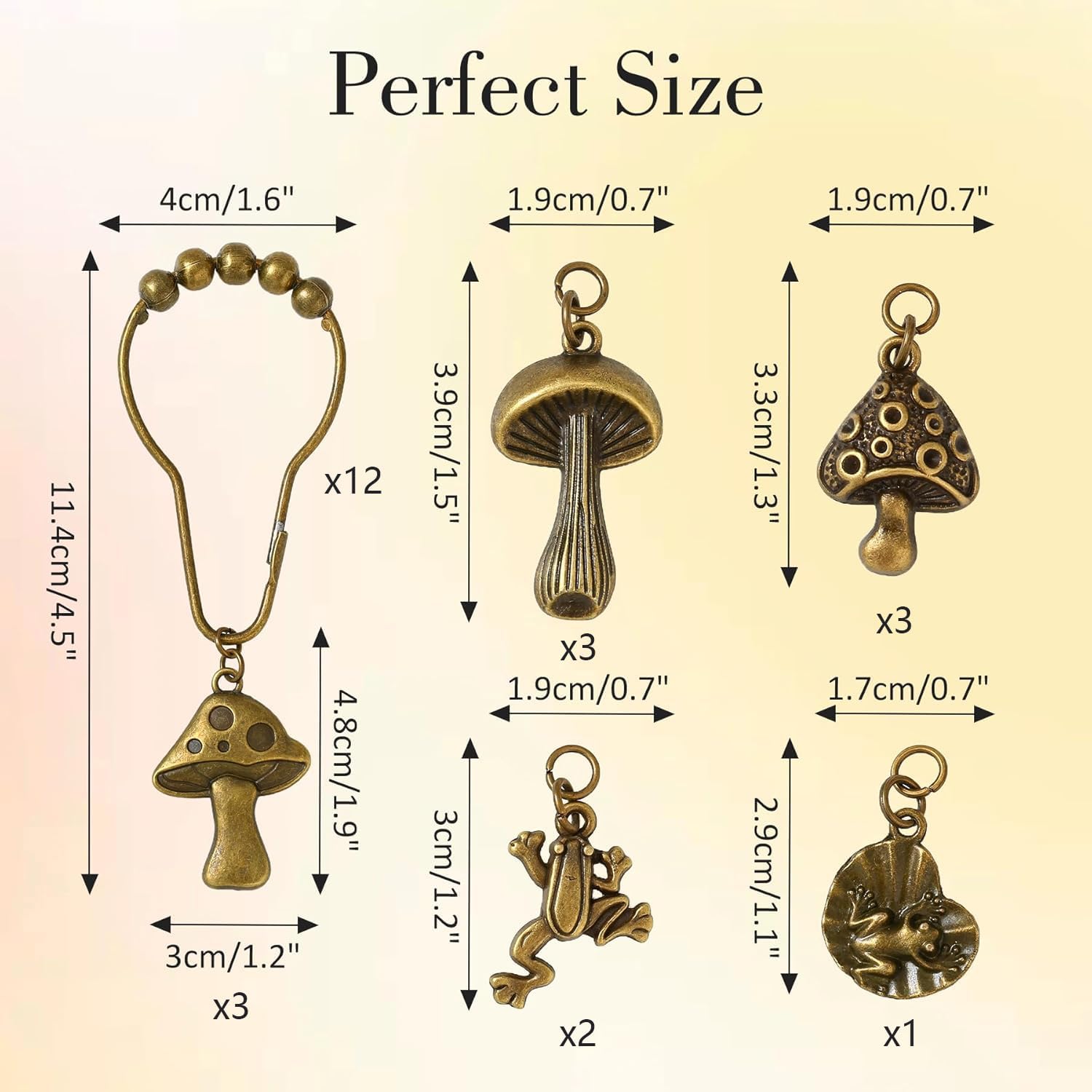 Cost-Effective Retro Shower Curtain Hanger with Frog and Mushroom Design