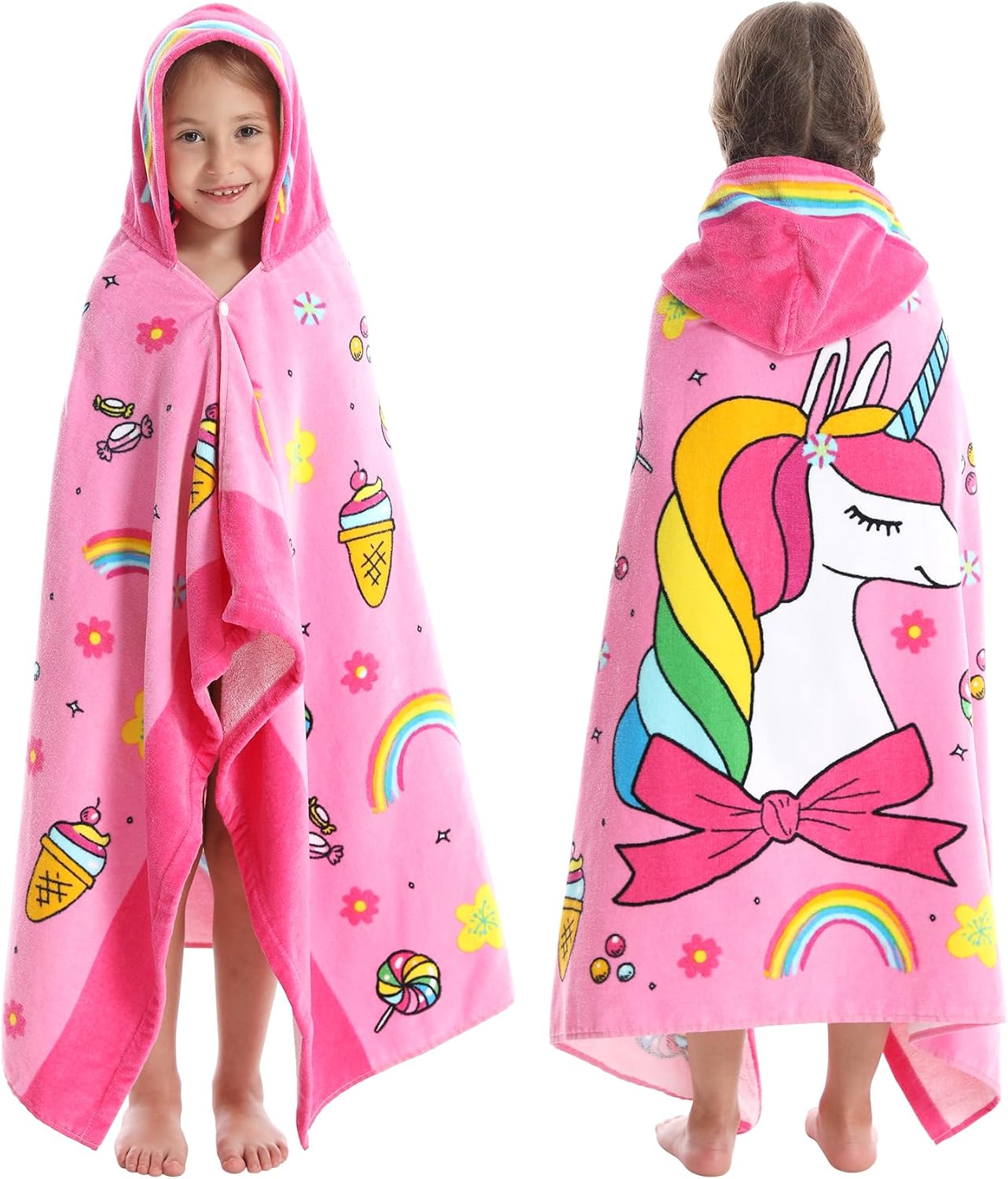 Kids Bath Towels Cotton Ultra Absorbent Poolswim Full Animal Cartoon 100