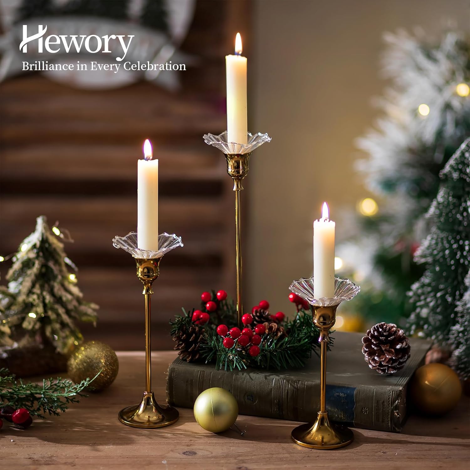 Hewory 12-Piece Glass Candle Drip Catchers