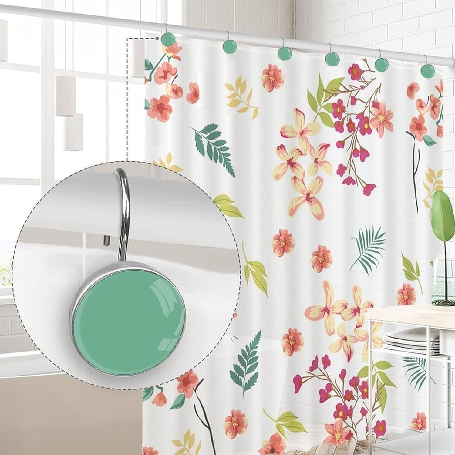 Sturdy and Stylish 12-Piece shower curtain hook set for home