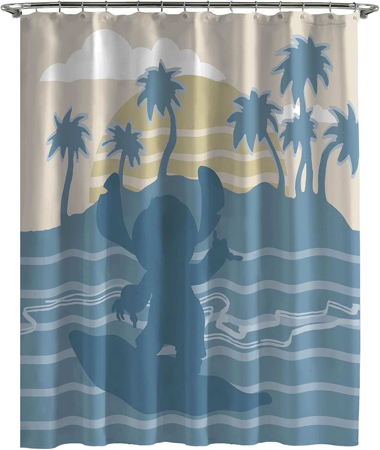 Jay Franco Disney Lilo Stitch Lined Shower Curtain - 70x72 inch Soft Durable