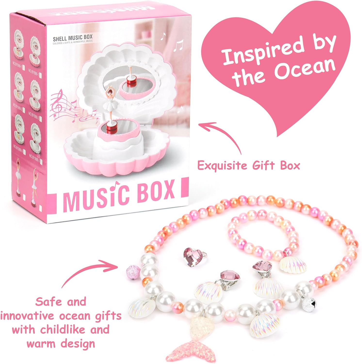 Stunning Ballerina Music Box with Jewelry Set for Girls
